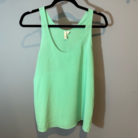 Frenchi Tops - Frenchi Mint Green Sheer Sleeveless Blouse